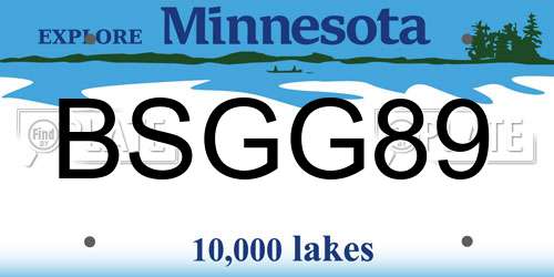 BSGG89 Minnesota License Plate