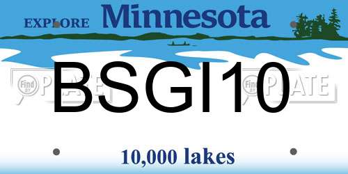 BSGI10 Minnesota License Plate