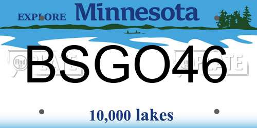 BSGO46 Minnesota License Plate