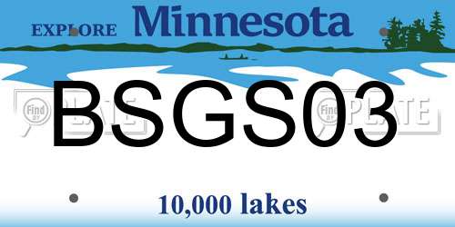BSGS03 Minnesota License Plate
