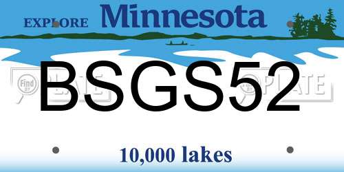 BSGS52 Minnesota License Plate