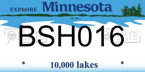 BSH016 Minnesota License Plate