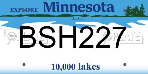 BSH227 Minnesota License Plate