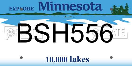 BSH556 Minnesota License Plate