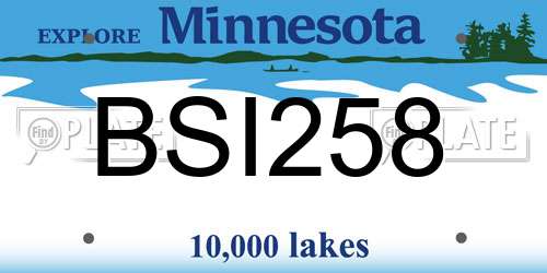 BSI258 Minnesota License Plate