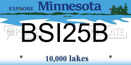 BSI25B Minnesota License Plate