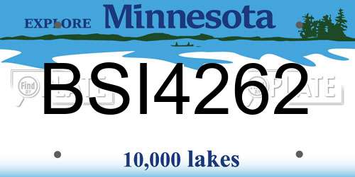 BSI4262 Minnesota License Plate