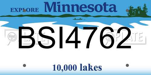 BSI4762 Minnesota License Plate