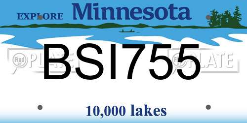 BSI755 Minnesota License Plate