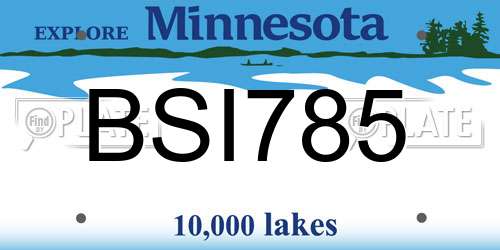 BSI785 Minnesota License Plate