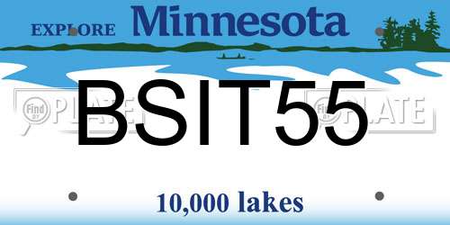 BSIT55 Minnesota License Plate