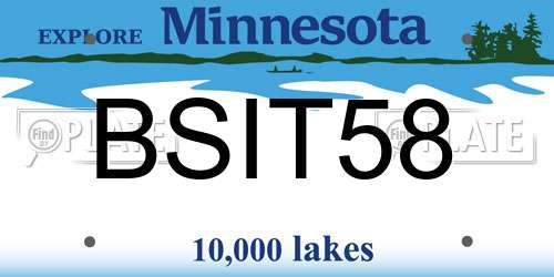 BSIT58 Minnesota License Plate