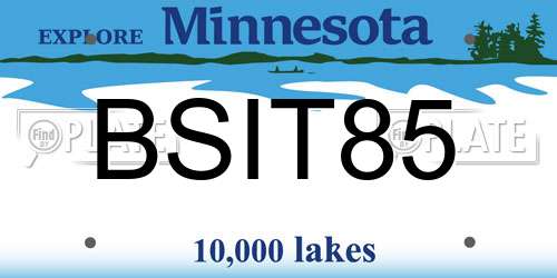 BSIT85 Minnesota License Plate