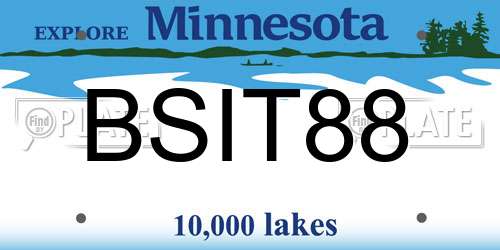 BSIT88 Minnesota License Plate