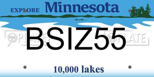 BSIZ55 Minnesota License Plate