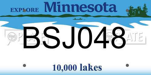 BSJ048 Minnesota License Plate