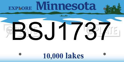 BSJ1737 Minnesota License Plate