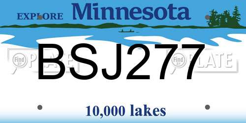BSJ277 Minnesota License Plate