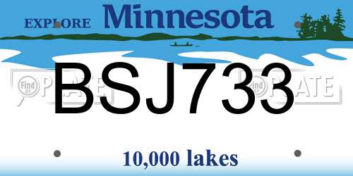 BSJ733 Minnesota License Plate