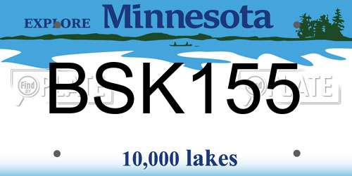 BSK155 Minnesota License Plate