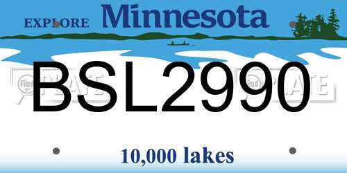 BSL2990 Minnesota License Plate