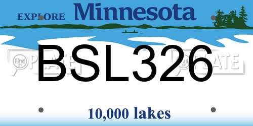 BSL326 Minnesota License Plate
