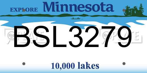 BSL3279 Minnesota License Plate