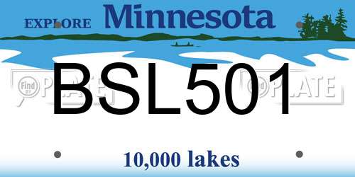 BSL501 Minnesota License Plate