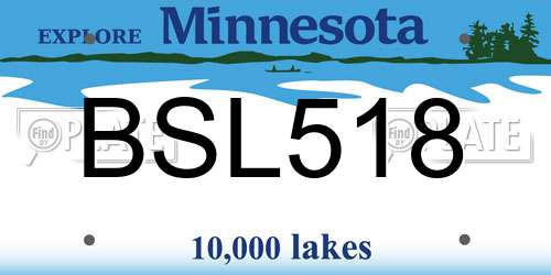 BSL518 Minnesota License Plate