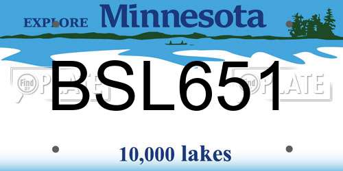 BSL651 Minnesota License Plate