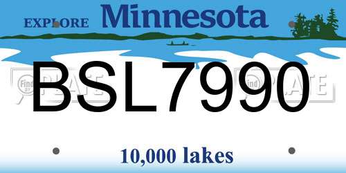 BSL7990 Minnesota License Plate