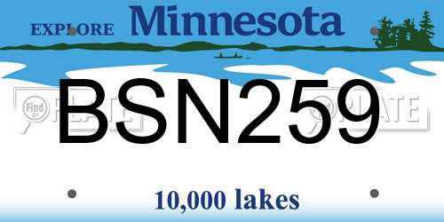BSN259 Minnesota License Plate