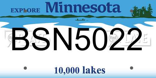BSN5022 Minnesota License Plate