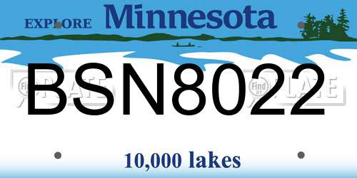BSN8022 Minnesota License Plate