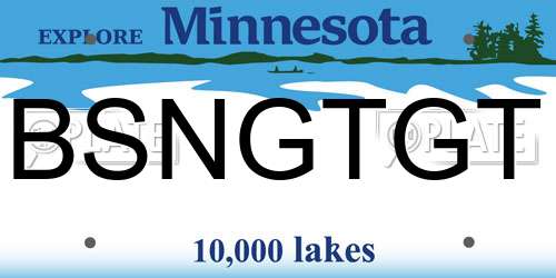 BSNGTGT Minnesota License Plate