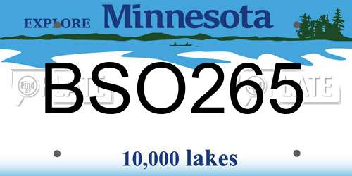 BSO265 Minnesota License Plate