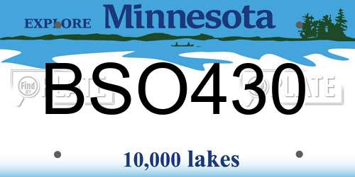 BSO430 Minnesota License Plate