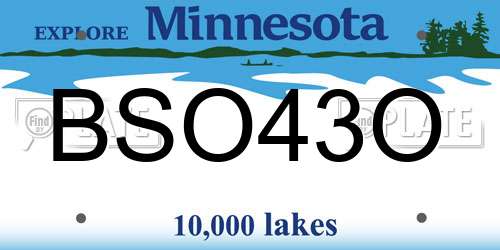 BSO43O Minnesota License Plate
