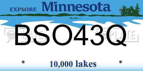 BSO43Q Minnesota License Plate