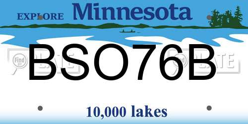 BSO76B Minnesota License Plate
