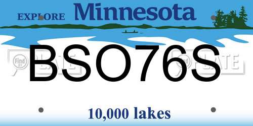 BSO76S Minnesota License Plate