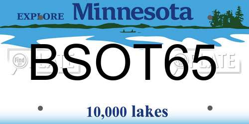 BSOT65 Minnesota License Plate