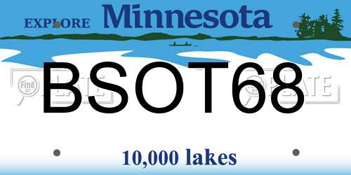 BSOT68 Minnesota License Plate