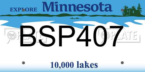 BSP407 Minnesota License Plate
