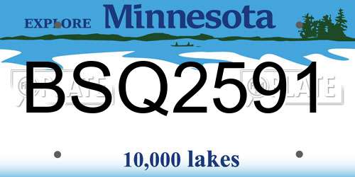 BSQ2591 Minnesota License Plate