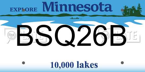 BSQ26B Minnesota License Plate