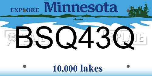 BSQ43Q Minnesota License Plate