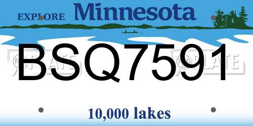 BSQ7591 Minnesota License Plate