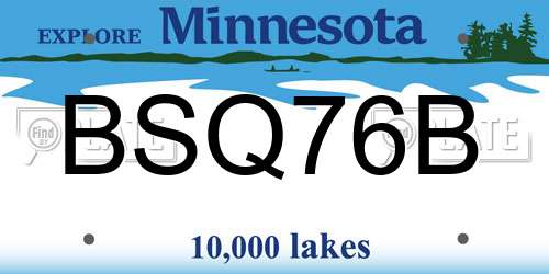 BSQ76B Minnesota License Plate