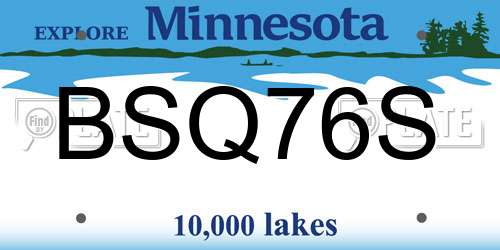 BSQ76S Minnesota License Plate